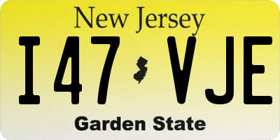NJ license plate I47VJE