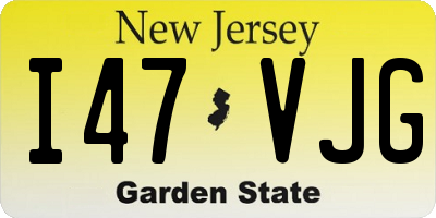 NJ license plate I47VJG