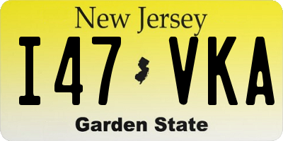 NJ license plate I47VKA