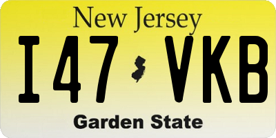 NJ license plate I47VKB