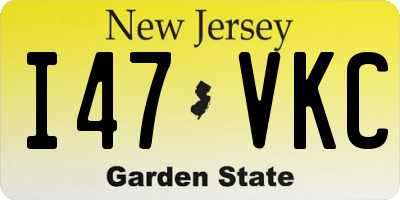 NJ license plate I47VKC