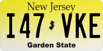 NJ license plate I47VKE