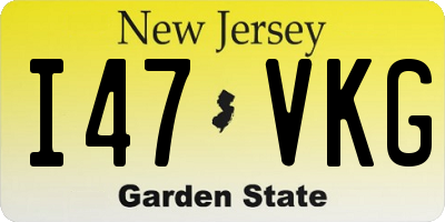 NJ license plate I47VKG
