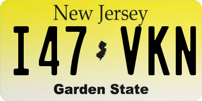 NJ license plate I47VKN