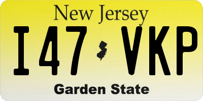 NJ license plate I47VKP