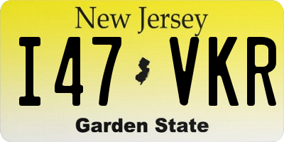 NJ license plate I47VKR