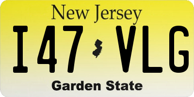 NJ license plate I47VLG