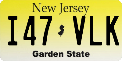 NJ license plate I47VLK