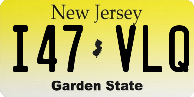 NJ license plate I47VLQ