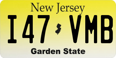 NJ license plate I47VMB