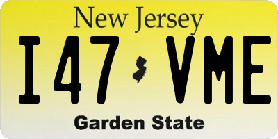 NJ license plate I47VME