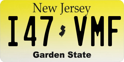NJ license plate I47VMF