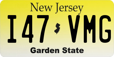 NJ license plate I47VMG