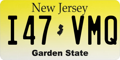 NJ license plate I47VMQ
