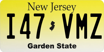 NJ license plate I47VMZ