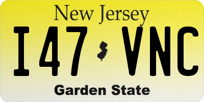 NJ license plate I47VNC