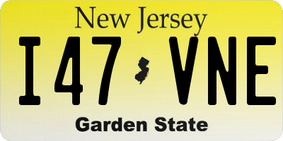 NJ license plate I47VNE