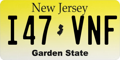 NJ license plate I47VNF