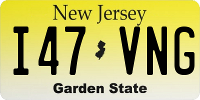 NJ license plate I47VNG