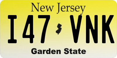 NJ license plate I47VNK