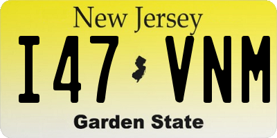 NJ license plate I47VNM