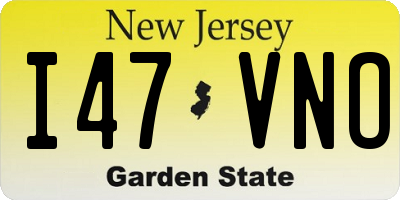 NJ license plate I47VNO