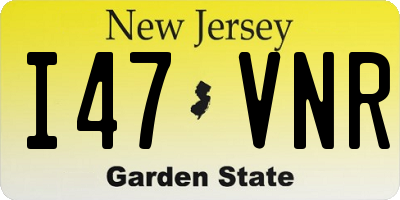 NJ license plate I47VNR