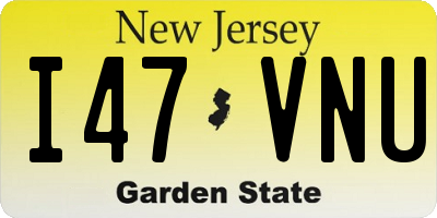 NJ license plate I47VNU
