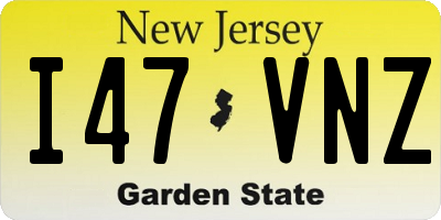 NJ license plate I47VNZ