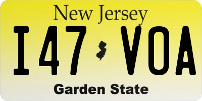 NJ license plate I47VOA