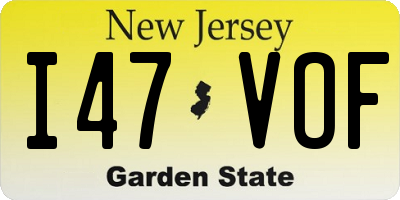 NJ license plate I47VOF