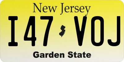 NJ license plate I47VOJ