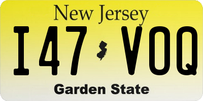 NJ license plate I47VOQ