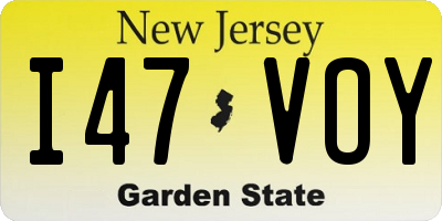 NJ license plate I47VOY