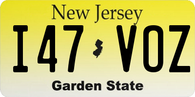 NJ license plate I47VOZ