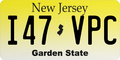 NJ license plate I47VPC