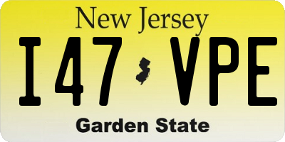 NJ license plate I47VPE