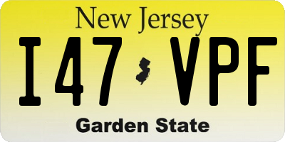 NJ license plate I47VPF
