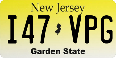 NJ license plate I47VPG