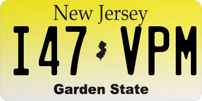 NJ license plate I47VPM