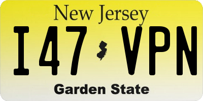 NJ license plate I47VPN