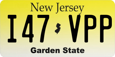 NJ license plate I47VPP