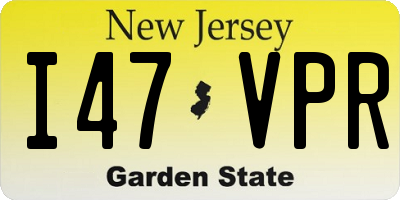 NJ license plate I47VPR