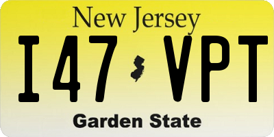 NJ license plate I47VPT