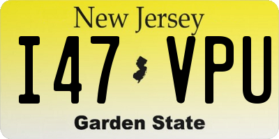 NJ license plate I47VPU