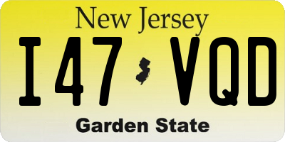 NJ license plate I47VQD