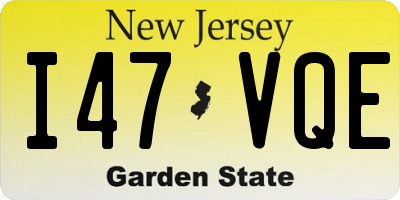 NJ license plate I47VQE