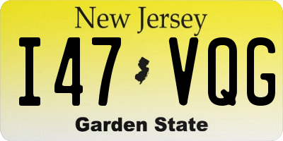 NJ license plate I47VQG