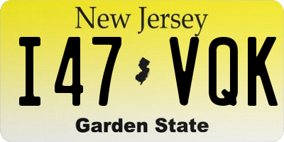NJ license plate I47VQK