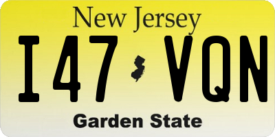 NJ license plate I47VQN